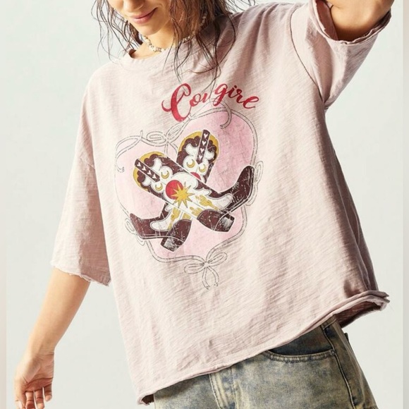 Cowgirl Graphic Tee in Pink